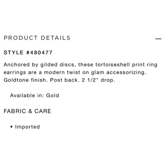 LOFT Tortoiseshell Print Ring Earrings - Picture 2 of 4